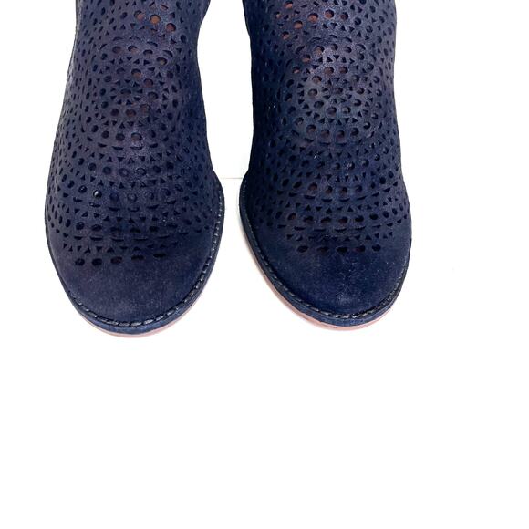 Jeffrey Campbell Rosalee Booties Shoes Size 10 Black Suede Boho Western Chunky - Picture 7 of 10